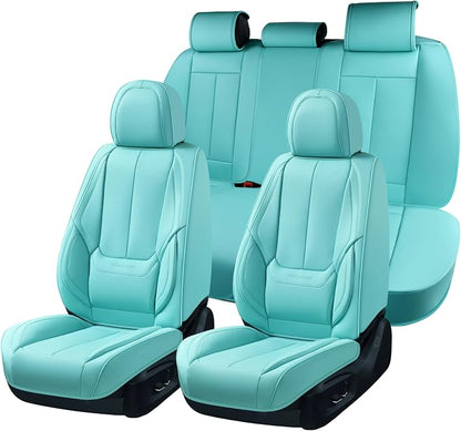 Coverado Car Seat Covers, Seat Covers for Cars, Waterproof Leather Auto Seat Protectors, Leather Car Seat Cushion, Car Interiors Accessories Universal Fit for Most Cars by COVERADOAUTO