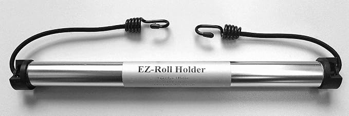Paper Towel Holder - Versatile Patended Paper Tissue Holder - Durable Stand with Hooks for RV, Grill, Camping, Garage, Boat - Outdoor Kitchen Paper Roll Holder - Lightweight & Compact by EZ-ROLL+HOLDER
