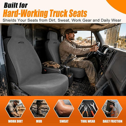 Seat Covers for Trucks, Waterproof Towel Seat Protectors, 1 Pack | 67x30 in Large Size, Sweat-Absorbent Microfiber, Anti-Slip, Quick Drape-On, Front Seat Coverage for Work, Gym, Beach, Pet - Image 7