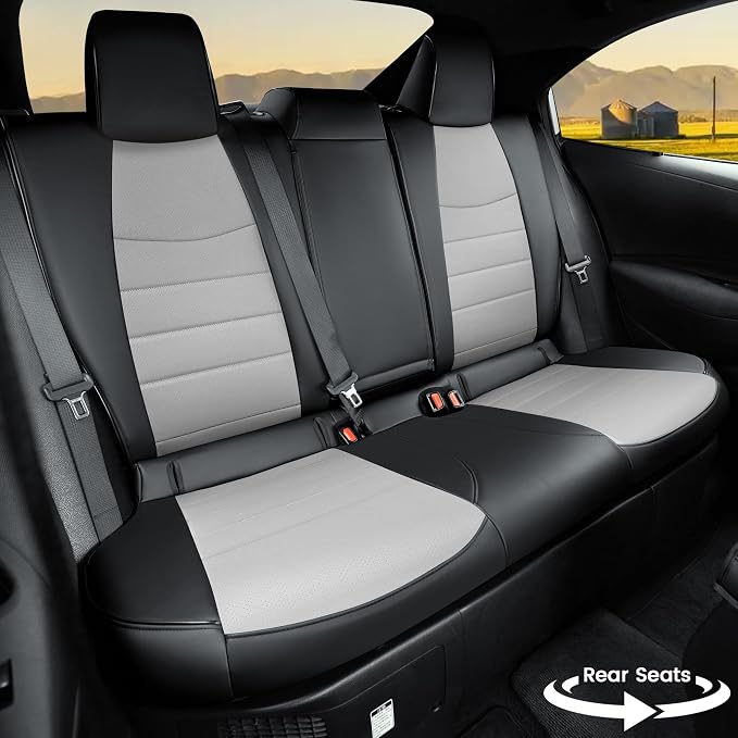 HKZ Customized Special seat Cover for Toyota Corolla (Black+Grey, 2020-2022 Corolla XSE) - Image 2