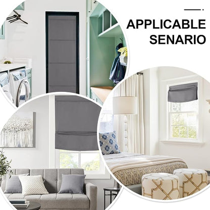 NICETOWN Magnetic Roman Shade for Window No Drill Blackout Door Curtain | French Front Door, Roman Roll Up Curtains for Light Conrol, Sidelight Curtains, 24" W x 72" L, 1 Panel, Grey - Image 7