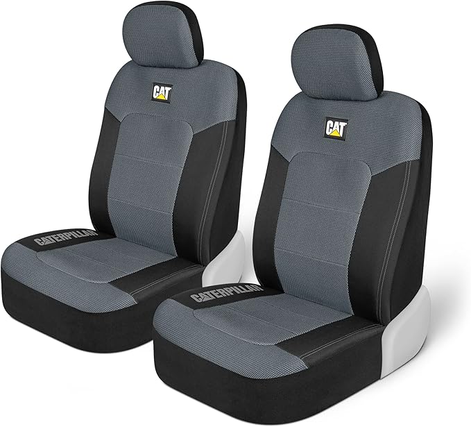 Cat MeshFlex Automotive Seat Covers for Cars Trucks and SUVs – Gray Car Seat Covers for Front Seats, Truck Seat Protectors with Comfortable Mesh Back, Set of 2 | Airbag Compatible Interior Protection for Trucks, Suv, and Cars – (2) Front Seat Protector... by Unknown
