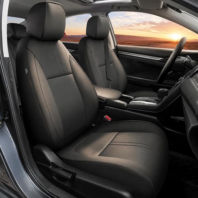 TTX LIGHTING Custom Fit for Honda Civic Seat Covers 2016-2021 5-Seats | Original Seat Pattern | Full Coverage | Easy Install | Waterproof | Faux Leather | Shield Your Car Seats | All Season by TTXLIGHTING%C2%AE