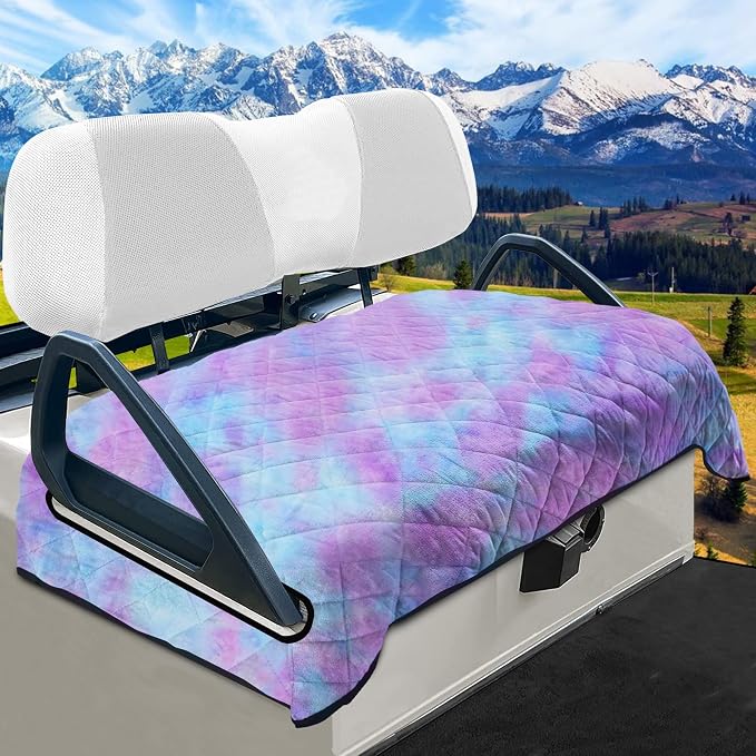 YOKYHOM Golf Cart Seat Covers, Thick Plush & Non-Slip Backing, Blue Purple | Heat & Cold Protection, All-Season Comfort, 51 x 30.5 in, Fits Most 2 & 4 Passenger EZGO, Club Car, Yamaha & Icon Carts by GolfCartLifestyleEssentials