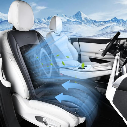 Coverado Cooling Car Seat Cover, 12V-24V Ventilated Front Seat Cushion for Car, 3-Speed Adjustable Seat Cover for Summer Driving Seat, Universal Fit for Car SUV Truck Van by COVERADOAUTO