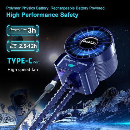 2 Pack Multifunctional Portable Stroller Fan 4 Speed 6600rpm High Speed Usb Rechargeable Personal Mini Handheld Fan Extended Tripod For Desktop Winding Kids Bed Treadmill Bike Golf Cart Outdoor Travel - Image 4