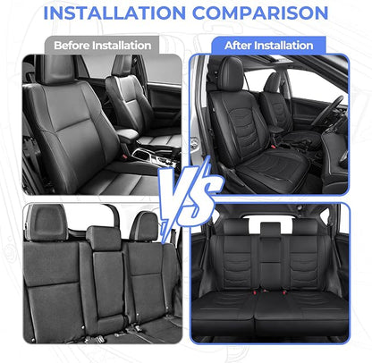 1:1 Custom Car Seat Covers Fit for Toyota RAV4 2013-2018 | Fit for RAV 4 XLE LE Limited Adventure Full Set Premium Faux Leather Seat Protectors Anti-Slip Design 5-Seat Black - Image 9