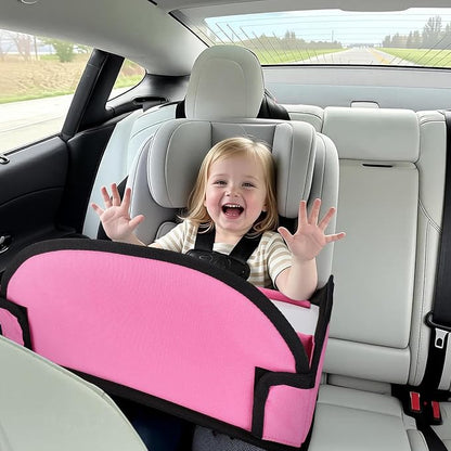 Kids Travel Tray for Airplane - Carseat Lap Desk for Kids | Road Trip Essentials Accessories Lap Tray with iPad Holder Stand & Dry Erase Board as Travel Gifts for Kid,Pink - Image 2