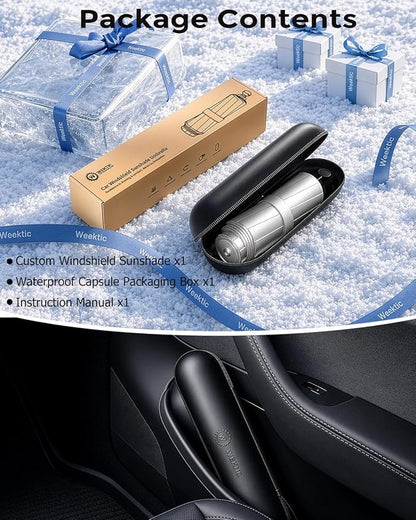 [2026 Upgrade] Weektic Windshield Sun Shade Umbrella, [Double Thickened Ice Crystal Coating] Sun & Heat Protection, Keep Vehicle Cool & Protect Interior, Zero Light Leakage Medium 57" L x 31" W - Image 5