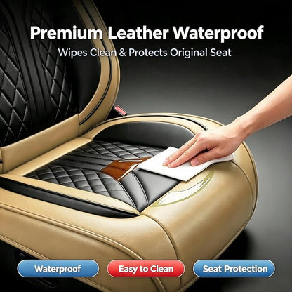 for GMC Yukon 2007-2026 Car Seat Covers, Full Set, Beige | Luxury Full Coverage Leather Seat Protectors, Waterproof Breathable, Non-Slip, Easy to Install, Airbag Compatible, All-Season - Image 8