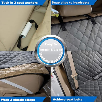 VIEWPETS Bench Car Seat Cover Protector, Waterproof Heavy-Duty, Grey | Nonslip Dog Back Seat Cover Protect from Mud, Spills, Scratches, Machine Washable, Universal Fit for Vehicles, Trucks&SUVs - Image 6