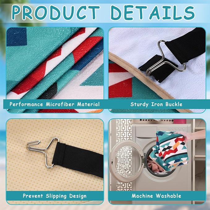 Lonfliness 2PCS Car Seat Cover Towel Non Slip Front Seat Car Seat Towel Athletic Running Towel Washable Seat Cover for Gym Workout Sweat Outdoor Sport Beach Hiking Yoga (Navajo Tribal) - Image 3