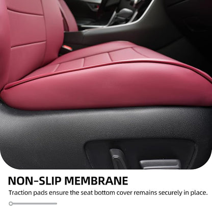 Lolcar RAV4 Seat Covers Custom Fit for Toyota RAV4 2019 2020 2021 2022 2023 2024 2025 LE,XLE,XLE Premium,Limited,Airbag Compatible,Seat Cover Full Set for SUV, Waterproof Leather(Burgundy) - Image 6