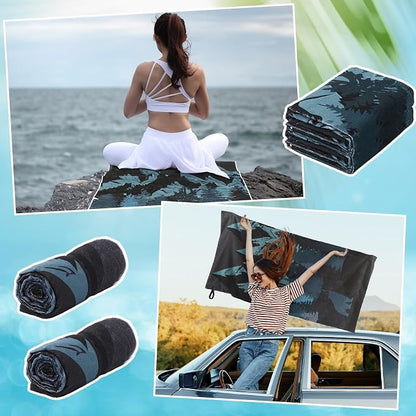 Hahafelt Car Seat Towel Covers Christmas Car Accessories Gifts Athletic Running Towel Performance Microfiber Post Workout Sweat Washable Cover Non Slip for Seat Outdoor Sport(Bear Ridge) - Image 4