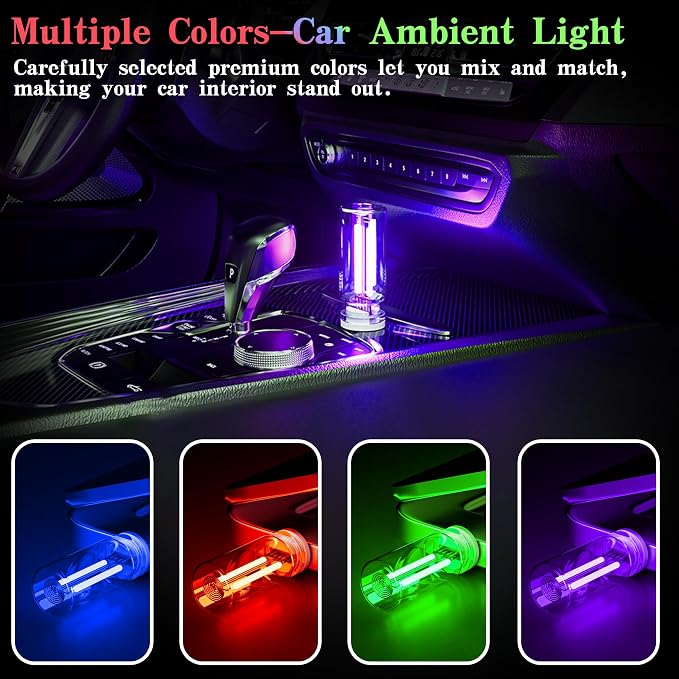 2 PCS Car USB Light, Plug-in Touch Dimming USB Night Light Blub, Portable Car Atmosphere Lighting Kit, Suitable for Car, Bedroom, Hallway, Outdoor, Party Decoration (1Blue&1Purple) - Image 7