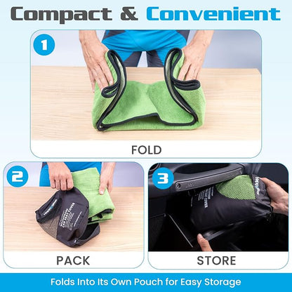 Happeseat Waterproof Car Seat Cover & Protector, Green | Universal Fit, Car Seat Towel Cover, Slip Resistant Backing, Machine Washable, Fits Front & Back, Easy Install & Storage - Image 6