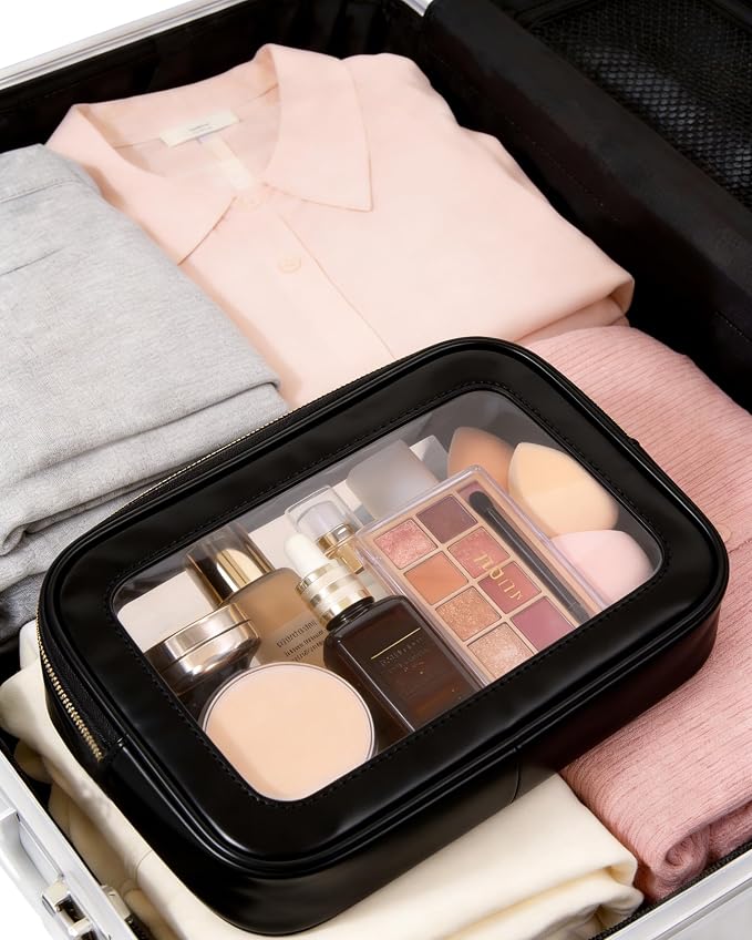 Clear Makeup Bags, 3 Pack Clear Cosmetic Bag Set Makeup Organizer with Zipper TSA Approved Travel Toiletry Bag for Carry-on & Checked Luggage Water Resistant Car Storage Organizer Women - Image 8