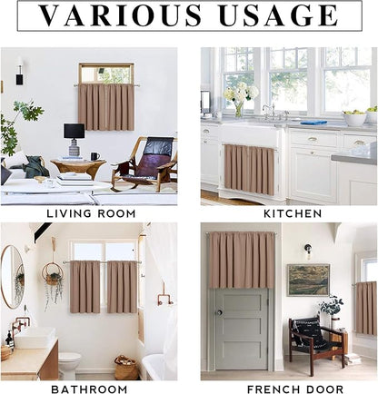 RYB HOME Blackout Curtains for Bedroom Living Room Nursery 63 inches Long | Room Darkening, Thermal Insulated, Privacy Protection, Rod Pocket, Drapes for Office Home Theater, W42 x L63, Mocha, 2 Panels - Image 6