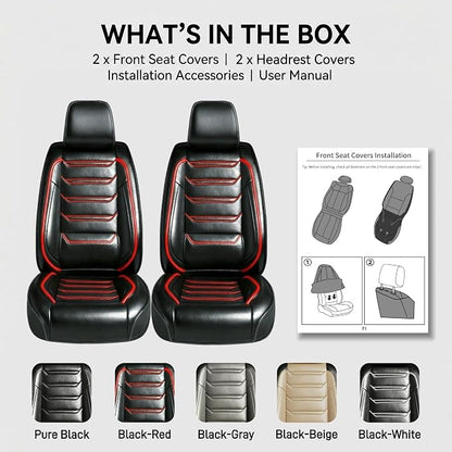 Fit CX-50 Seat Covers Custom Fit for Mazda CX-50 2023-2026, Front Pair | Premium Leather Full Coverage Protectors, Waterproof, Breathable, Scratch Resistant, Easy Wipe, Airbag Compatible, RedTrim - Image 9
