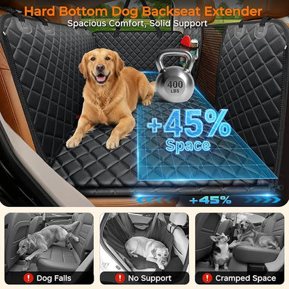 URPOWER XL Hard Bottom Dog Seat Cover for Full-Size Crew Cab Trucks | 400 lbs Support, 45% More Space, Waterproof, Mesh Window, Scratch Resistant, Non-Slip, Easy Care, Dog Seat Belt Included - Image 2