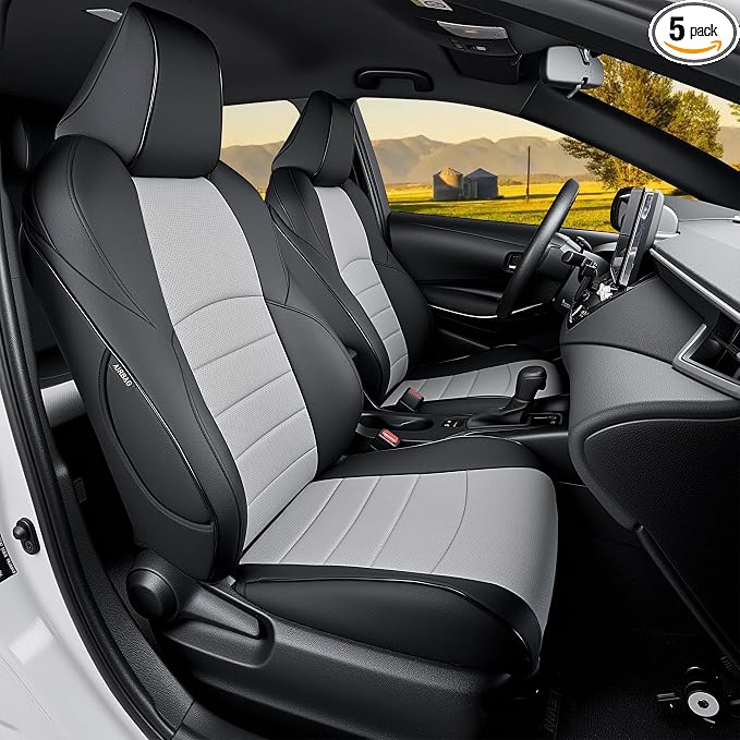 HKZ Customized Special seat Cover for Toyota Corolla (Black+Grey, 2020-2022 Corolla XSE) by HKZ