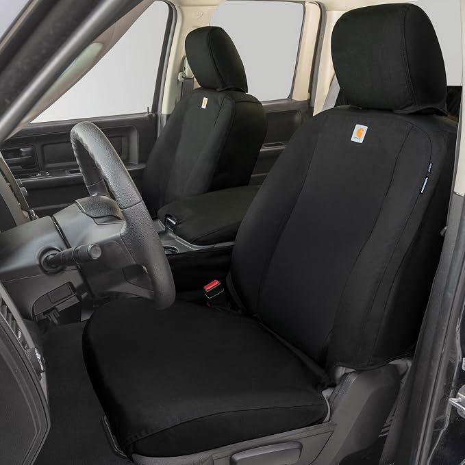 Covercraft Carhartt Super Dux SeatSaver Custom Seat Covers for 2019-2026 Chevrolet Silverado/GMC Sierra 1500, 2020-2026 2500/3500-1st Row 40/20/40 Bench Seat, Super Dux Black - Image 4