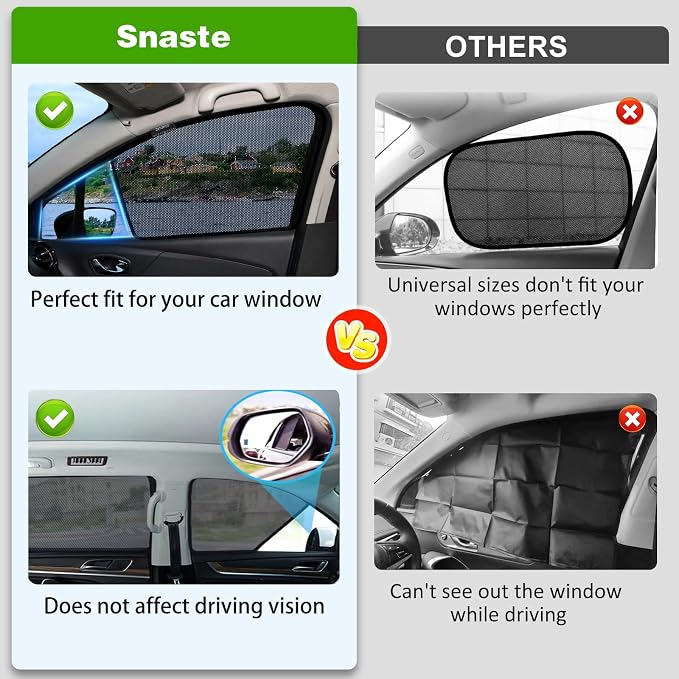 Car Side Window Sun Shades Fit for Toyota Sienna 2021-2026,Breathable Mesh Car Curtains Protection Heat and UV & Privacy for Baby Sleeping Camping,2Pcs-Front Window - Image 6