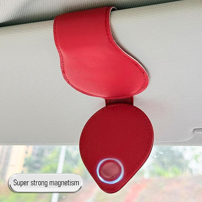 American Flag - Car Sunglass Holder, Magnetic Leather Eyeglass Hanger Mount Clip Holder for Car Visor Accessories (Wine Red) | Magnetic Leather - Image 5