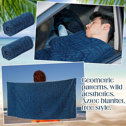 Hahafelt 2 Pack Car Seat Towel Covers Athletic Running Towel Performance Microfiber Post Workout Sweat Washable Cover Non Slip for Seat Outdoor Sport (Blue Aztec) - Image 6