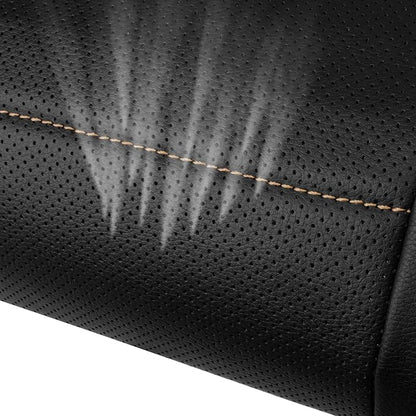 CAR PASS Universal FIT Piping Leather Two Front Seat Covers, Waterproof Faux Leather for SUV Sedan Van Truck, Airbag Compatible,Reserved Opening Holes for Headrest Covers. (Black and Beige) - Image 8