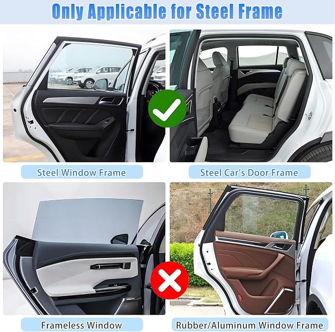 ZATOOTO Car Window Shades for Front Side Window Sun Shade for Privacy | 2PCS Side Window Curtains UV Protection, Car Window Cover for Block Out Light for Camping, Sleeping, Cloth Changing - Image 8