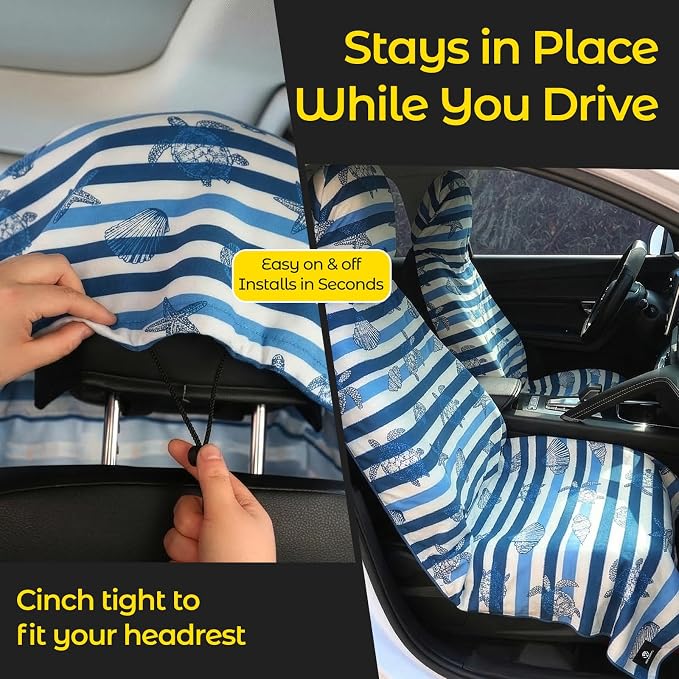 Car Seat Towel Cover, Full-Sized, Sweat Absorbing Seat Protector - 2 Pack | Washable quick-dry towel cover protects front seats from sweat and water after gym, workout, running, beach and swimming - Image 4
