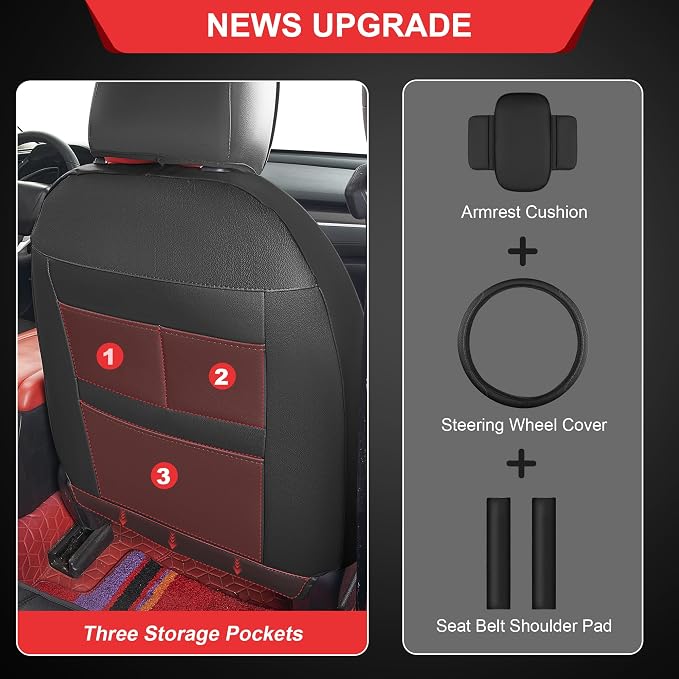 TTX LIGHTING Custom Fit for Honda Civic Seat Covers 2016-2021 5-Seats | Original Seat Pattern | Full Coverage | Easy Install | Waterproof | Faux Leather | Shield Your Car Seats | All Season - Image 3