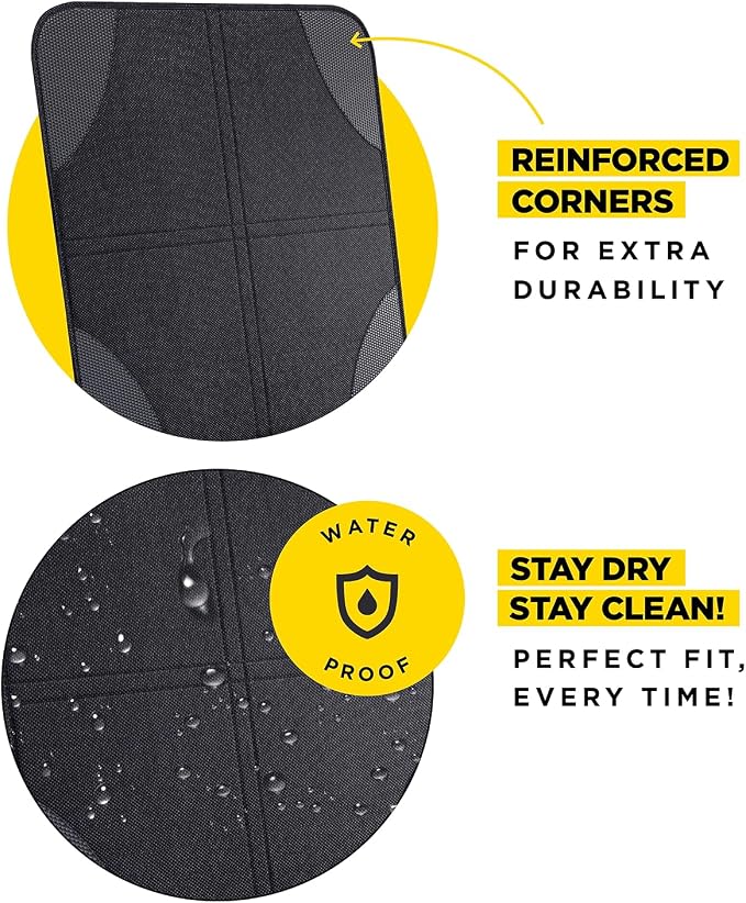 lebogner Car Seat Protector for Baby and Child – Non-Slip, Thick Padded Cover with 2 Mesh Pockets – 1 Pack - Image 6