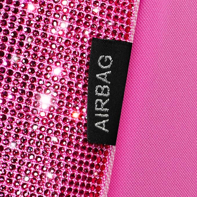 CAR PASS Hot Pink Bling Diamond Leather Car Seat Covers Full Sets, Waterproof Shining Glitter Sparkly Crystal Universal Armrest Fit for Automotive Truck SUV Cute Women Girl,Hot Pink Rhinestone - Image 8
