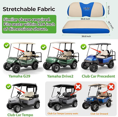 10L0L Golf Cart Seat Covers for Yamaha EZGO Club Car Seat Towel Cushion | Breathable Mesh All-Season Front/Rear Seat Blanket, UV Resistant, Cool Comfort, Machine Washable, Easy On, Great Golf Gift - Image 6