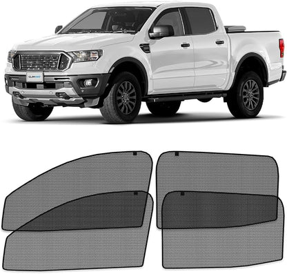 CLIM ART Magnetic Car Window Shades for Ford Ranger 2019-2023 SuperCrew – Custom-Fit Sun Blocker Curtains, Side Window Covers, Essential Car Accessories for Camping,Baby,and Privacy Protection- MS0302 by CLIMART
