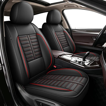 Fit for Subaru Impreza Seat Covers 2012-2026 Front Set | Faux Leather Waterproof Car Seat Covers, Airbag Compatible with Lumbar Support Anti-Slip Design, 2 Seater Black&Red by RAWAKORW