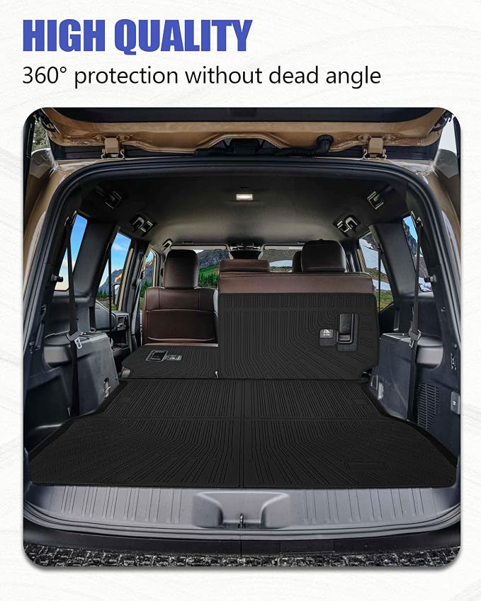 Cargo Liners Backrest Mat for Toyota Land Cruiser Prado 250 LC250 & Lexus GX550 Accessories 2024-2025 with Hook&Loop Rear Trunk Mat Rear Seat Back Cover Protector All Weather Anti-Slip Split Dog Liner - Image 3