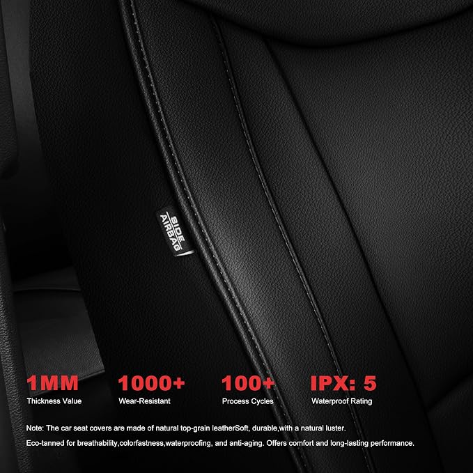 TTX LIGHTING Custom Fit for Ford Explorer Seat Covers 2020-2026 7-Seats | Original Seat Pattern | Full Coverage | Bench Seat | Easy Install | Waterproof | Faux Leather | Shield Your Car Seats - Image 7