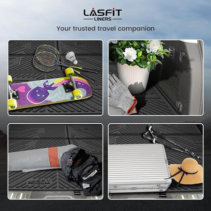 LASFIT Cargo Mats for Nissan Armada 2017-2024 / Infiniti QX80 2011-2024 | All Weather TPE Custom Fit Cargo Trunk Mat & Backrest Mats Accessories, Black - Image 7