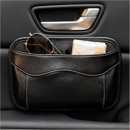 Car Seat Side Pocket Organizer, Multifunctional Small Auto Storage Pocket Seat Side Organizer, Portable Leather Pen Phone Holder Storage Pouch for Sedans Trucks SUVs by Unknown