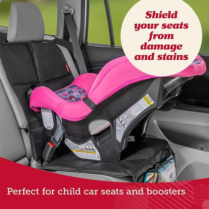 Lusso Gear Car Seat Cover & Protector - 2-Pack Waterproof Non-Slip Protector - Mesh Pocket Organizer - Universal Fit for Convertible & Toddler Car Seats, Black - Image 2