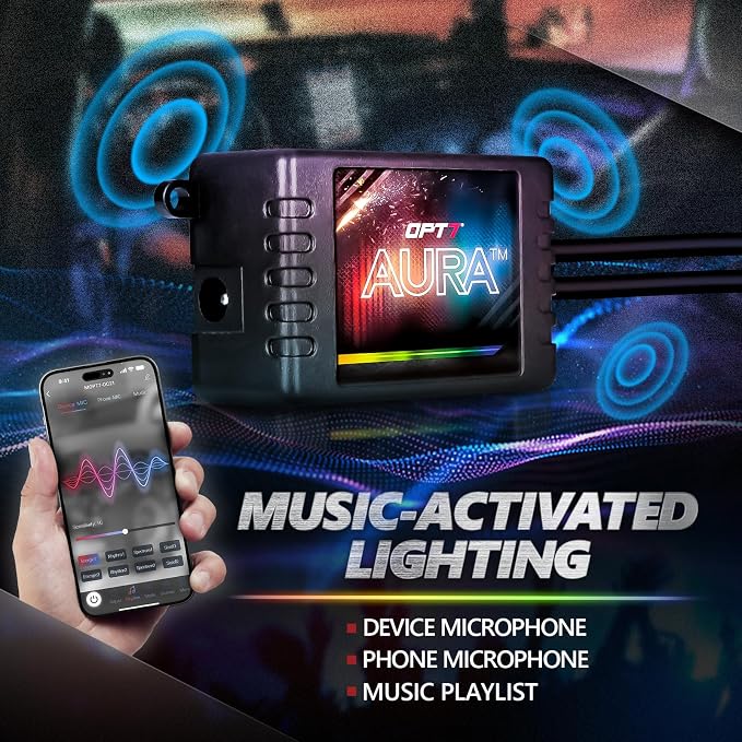 OPT7 Aura Pro Double Glow Interior Truck & SUV Lights with App & Remote | Ultra Bright Ambient Glow, Extended Interior Lighting, 6PC Multicolor LED Strip, Sound Sync, 12V Crew Cab Truck Accessories - Image 7