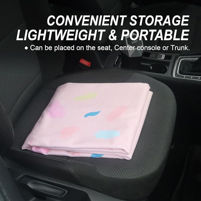 Sweat Towel Car Seat Cover Protector Front Seats for Gym Workout, Running, Swimming, Beach and Hiking, Waterproof Universal Seat Cover for Car, Trucks, Van & SUV (1, Pink Marble, Rear Seat) - Image 6