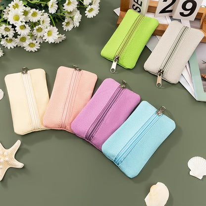Pocket Tissue Holder, 6 Packs Tissue Holder for Purse, Reusable Travel Tissue Pouch, Fabric Purse Zipper Tissue Packs for Coins Tissue Cards Travel Office, 5.1 x 3.1 Inches - Image 7