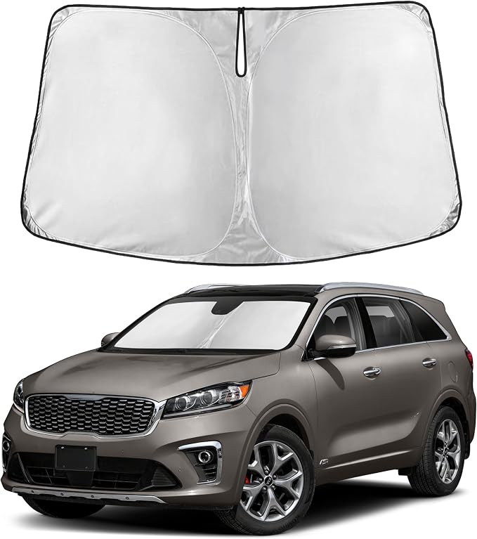 Autovir Windshield Sun Shade Fit for 2016-2018 2019 2020 Kia Sorento | Sunshade, Front Car Window Shades Sun Visor, Blocks UV Rays & Heat, Car Accessories by Autovir
