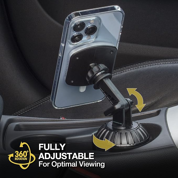 Scosche MP2CUPM-SP MagicMount Pro2 Cup Holder Magnetic Cell Phone Holder Car Mount Kit Compatible with MagSafe, iPhones, Galaxy, Pixel & All Smartphones - Image 5