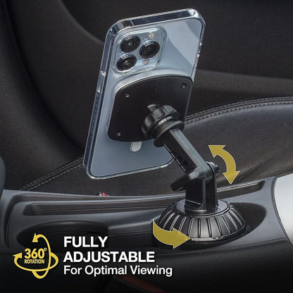 Scosche MP2CUPM-SP MagicMount Pro2 Cup Holder Magnetic Cell Phone Holder Car Mount Kit Compatible with MagSafe, iPhones, Galaxy, Pixel & All Smartphones - Image 5