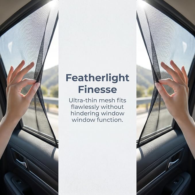 Car Window Sunshade Curtains, 4-Pack | UV Protection, Magnetic Side Window, Privacy Curtains, Portable - Image 7